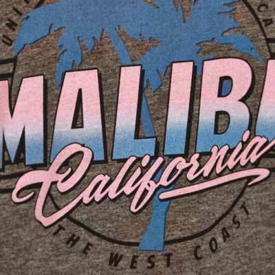 Boys grey burnout &#39;Malibu&#39; print T-shirt